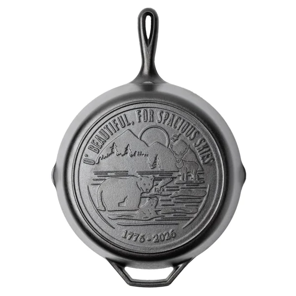 Lodge 12 Inch Seasoned Cast Iron Skillet, Spacious Skies